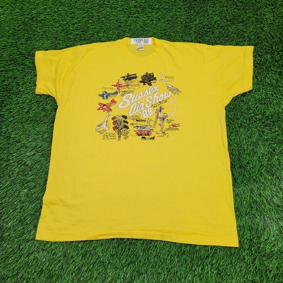 Vintage 1988 Sussex Air-Show Shirt Large 22x26 Airplane - Picture 1 of 14